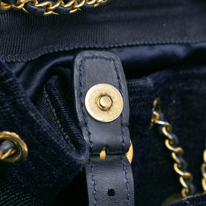 Blue Chanel Paris-Cosmopolite Velvet Parisian Stroll Backpack