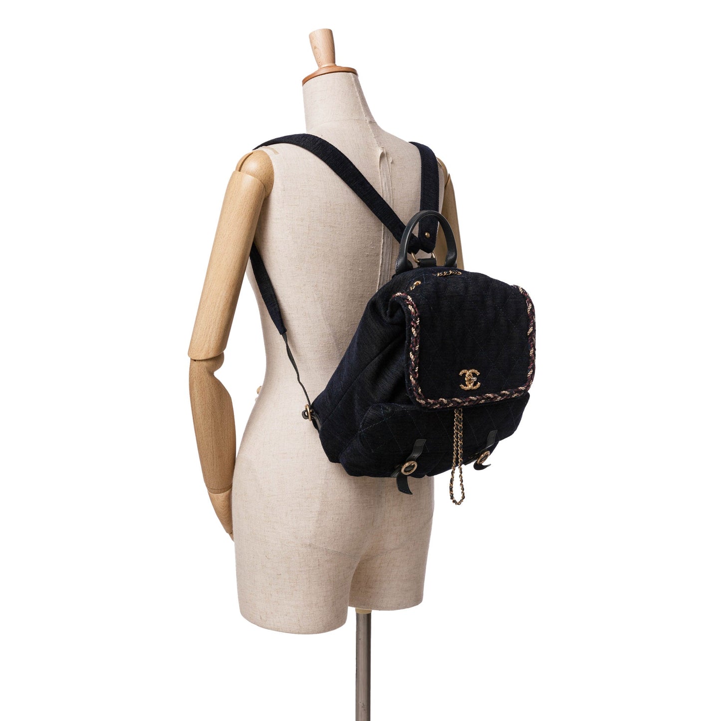 Blue Chanel Paris-Cosmopolite Velvet Parisian Stroll Backpack