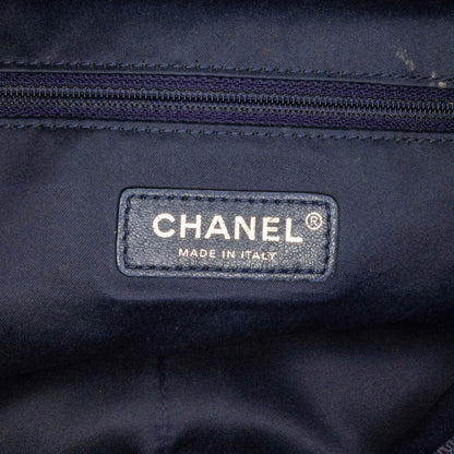 Blue Chanel Paris-Cosmopolite Velvet Parisian Stroll Backpack
