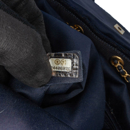 Blue Chanel Paris-Cosmopolite Velvet Parisian Stroll Backpack