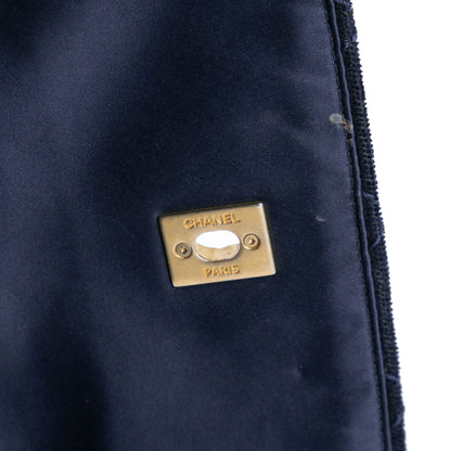 Blue Chanel Paris-Cosmopolite Velvet Parisian Stroll Backpack
