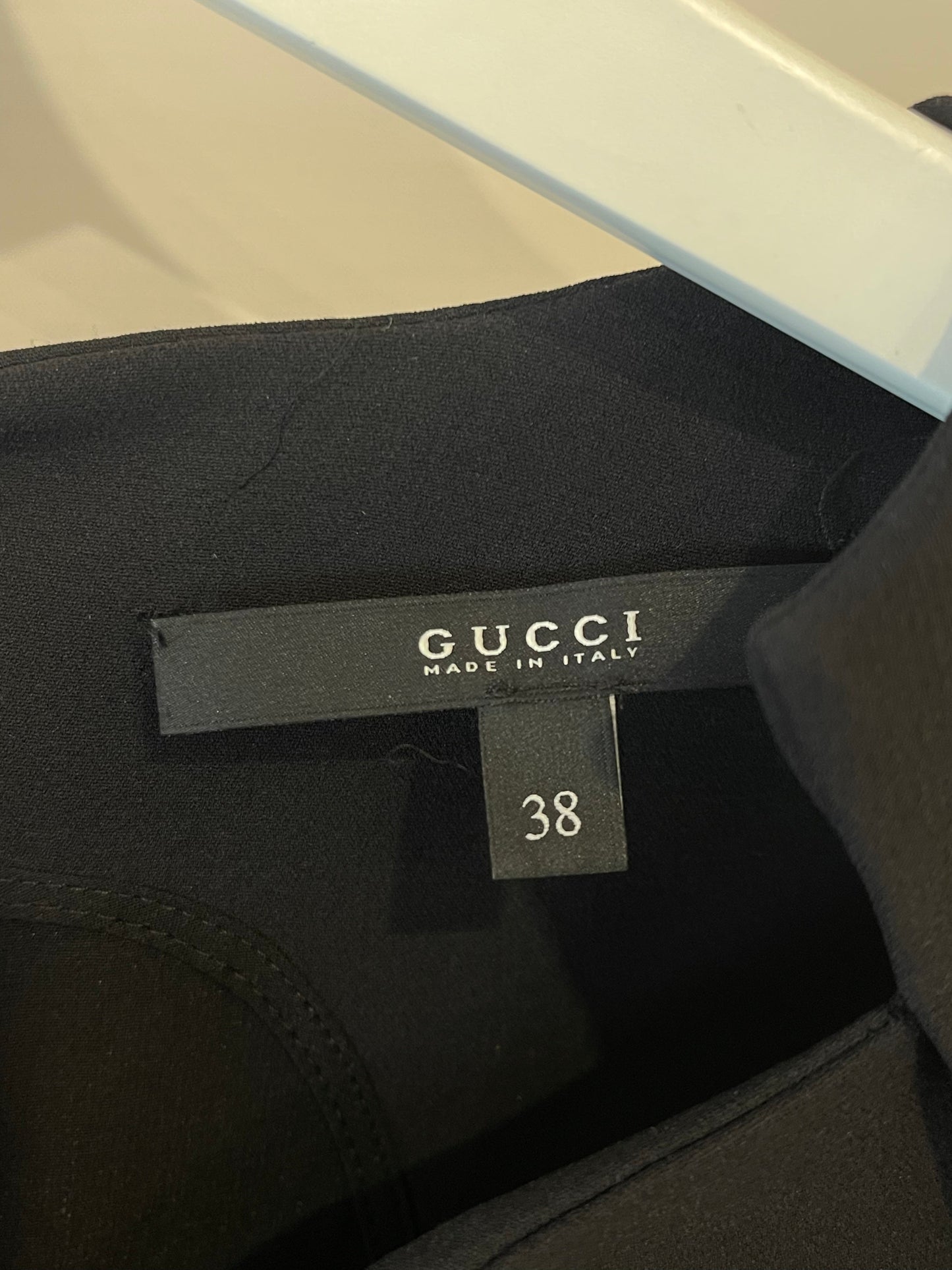 Gucci Black Silk Sleeveless Dress with Gold Logo Detail Size IT 38 (UK 6)