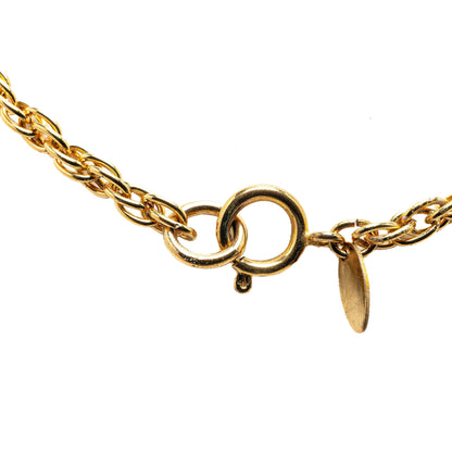 Gold Chanel Gold Plated CC Round Pendant Necklace