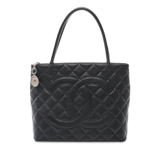 Black Chanel Caviar Medallion Tote