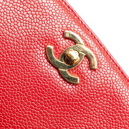 Chanel Sac CC Caviar Turn Lock Chain Tote