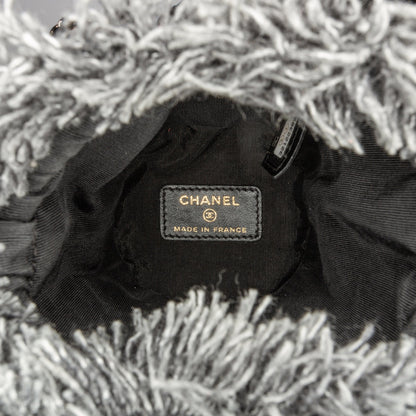 Gray Chanel Mini Denim Mood Bucket with Chain