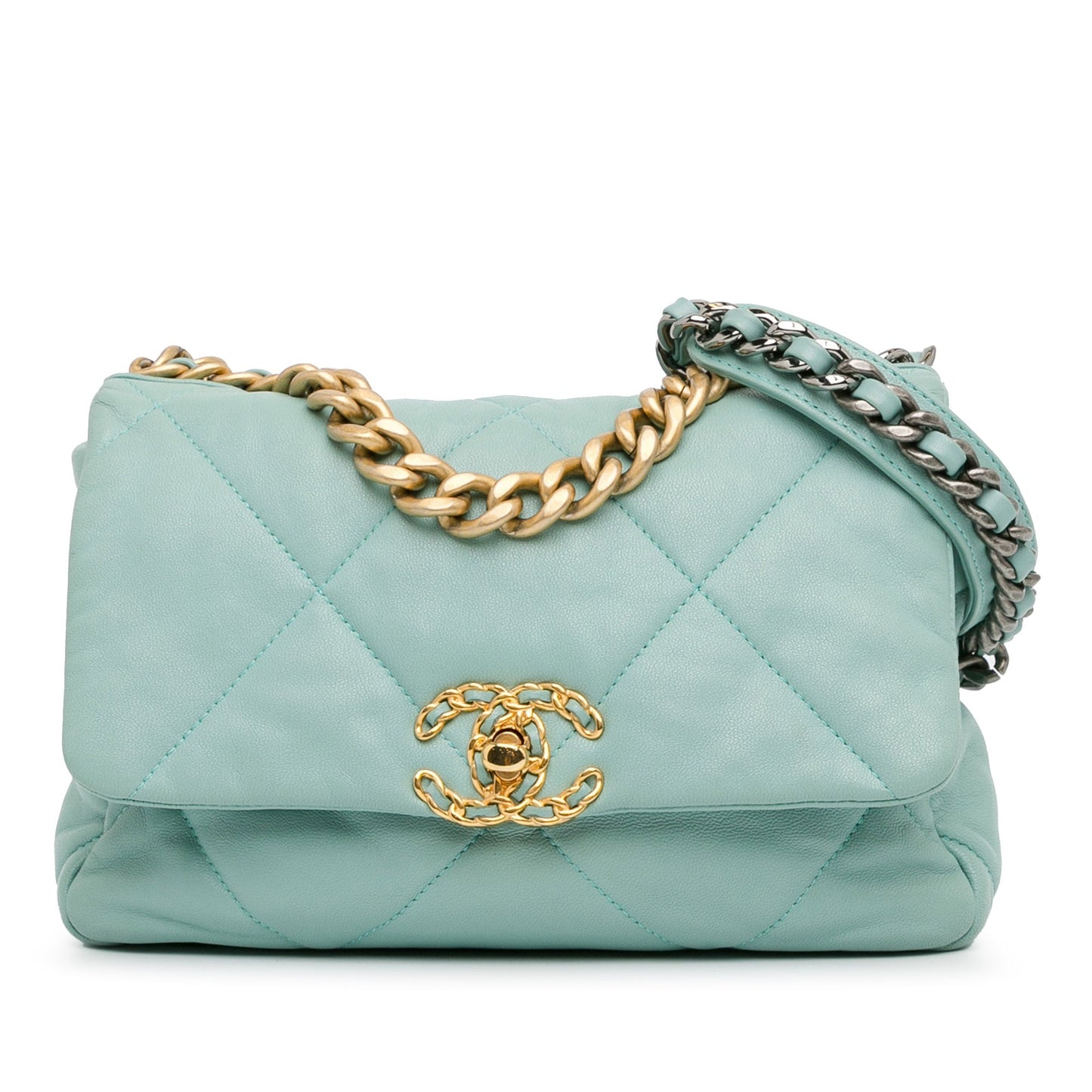 Blue Chanel Medium Lambskin 19 Flap Satchel