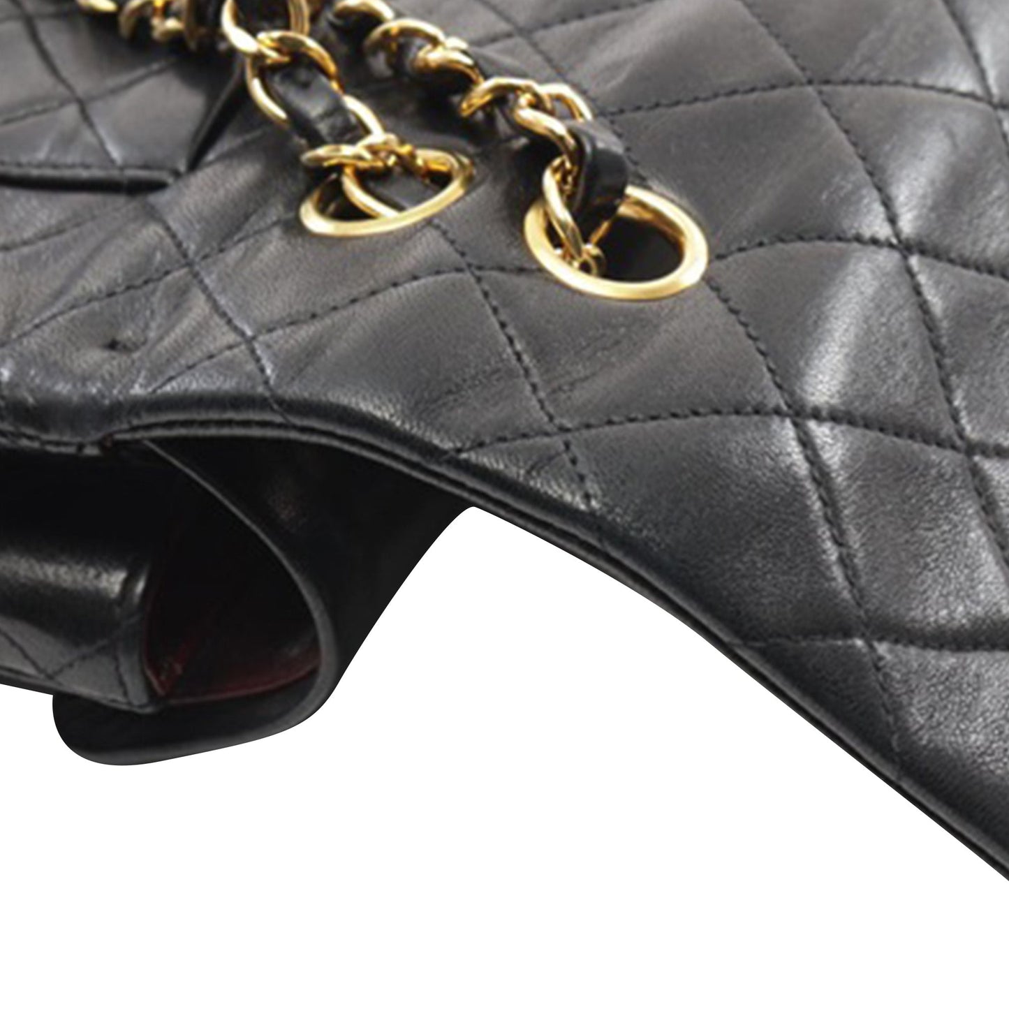Black Chanel Medium Classic Lambskin Double Flap Shoulder Bag