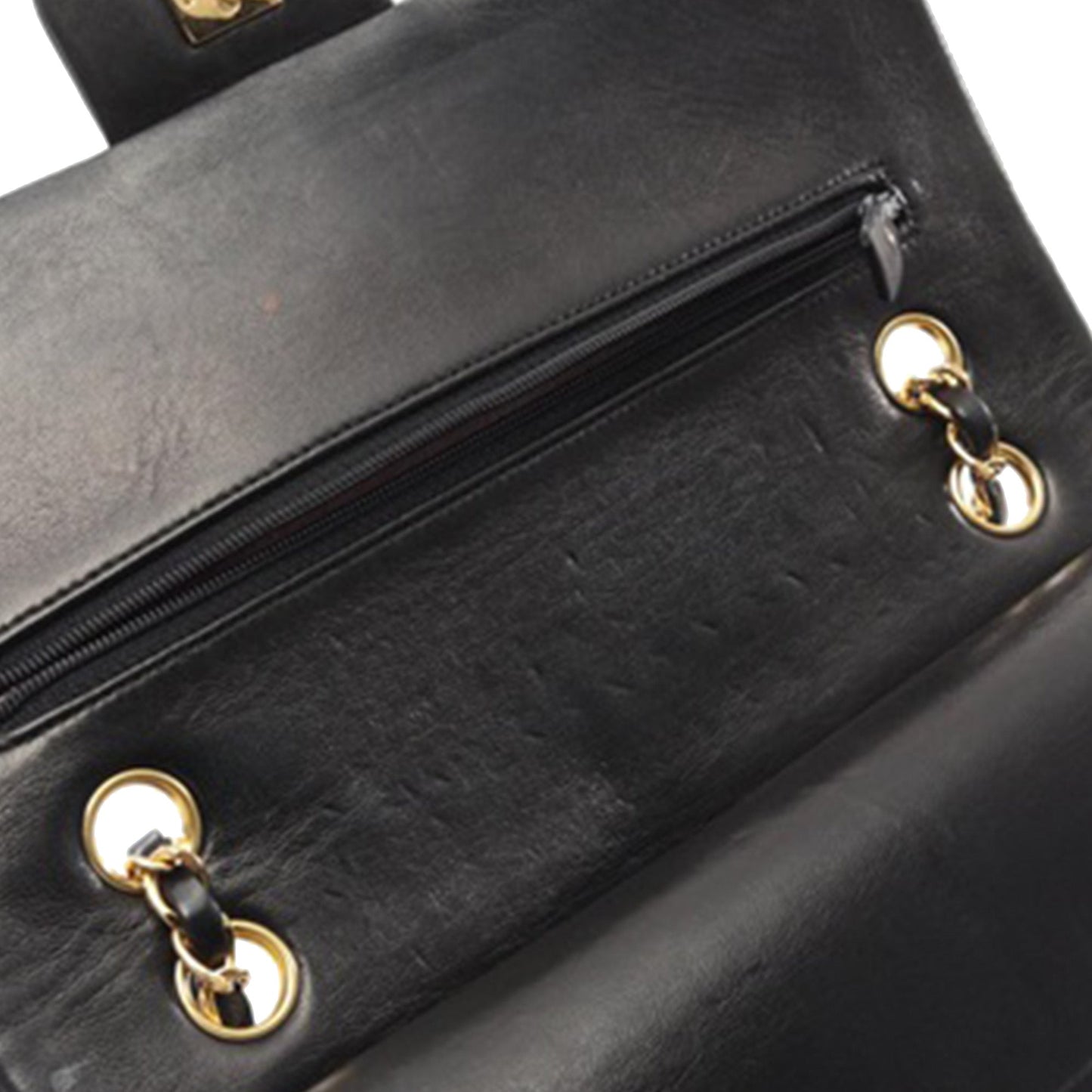 Black Chanel Medium Classic Lambskin Double Flap Shoulder Bag