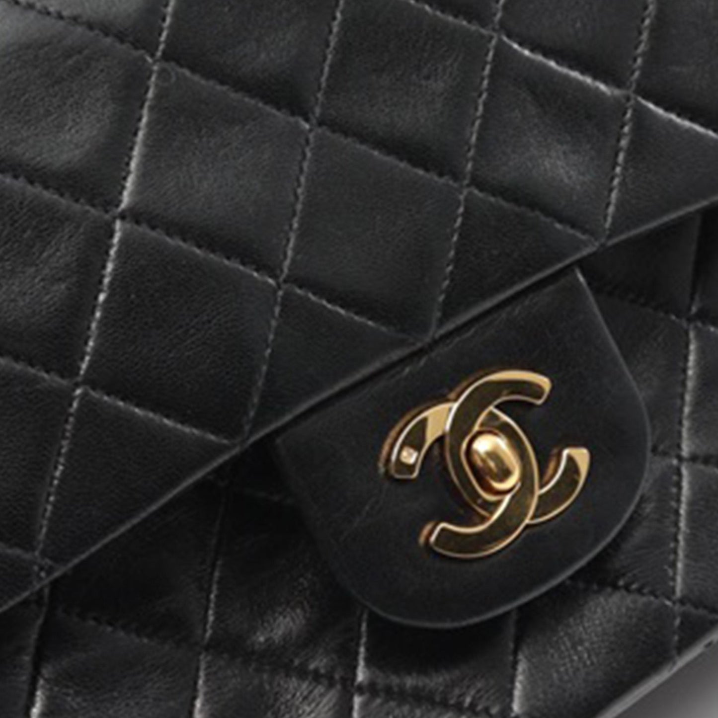 Black Chanel Medium Classic Lambskin Double Flap Shoulder Bag
