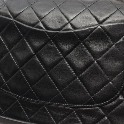 Black Chanel Medium Classic Lambskin Double Flap Shoulder Bag