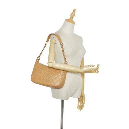 Chanel CC Timeless Shoulder Bag Large Beige Caviar Gold