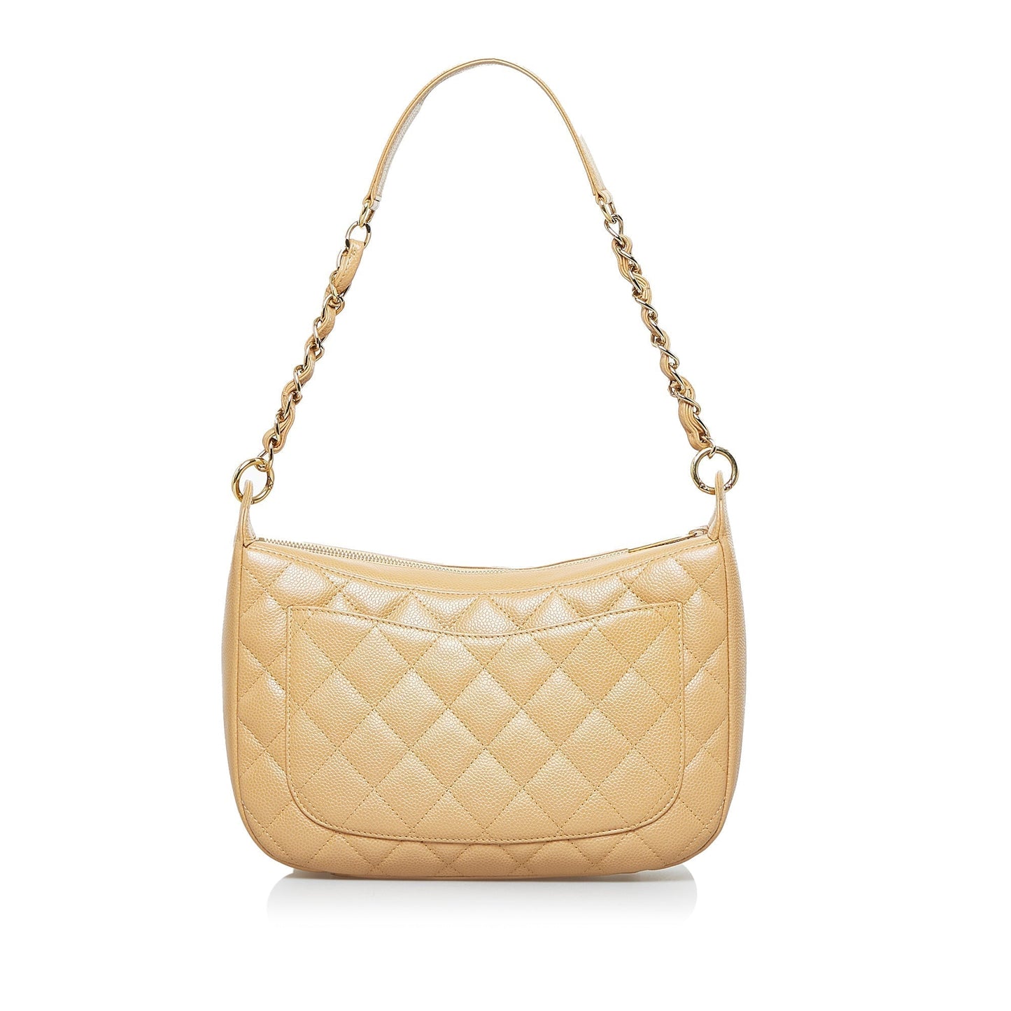 Chanel CC Timeless Shoulder Bag Large Beige Caviar Gold