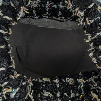 Black Chanel Small CC Calfskin and Tweed Drawstring Bucket Bag Satchel