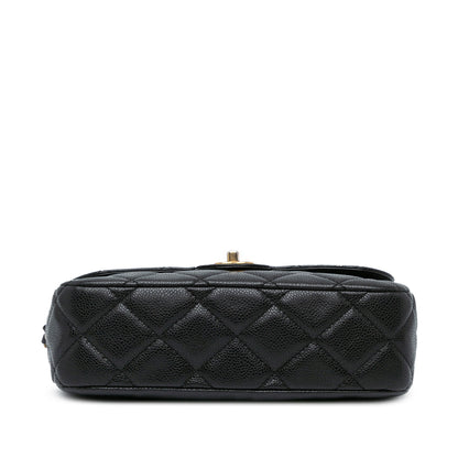 Black Chanel Quilted Caviar Single Flap Crossbody Bag
