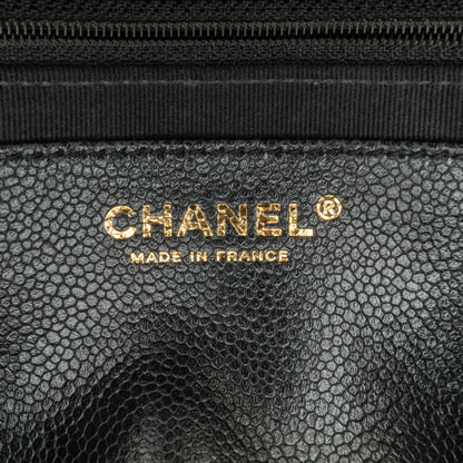 Black Chanel Quilted Caviar Single Flap Crossbody Bag