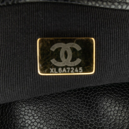 Black Chanel Quilted Caviar Single Flap Crossbody Bag