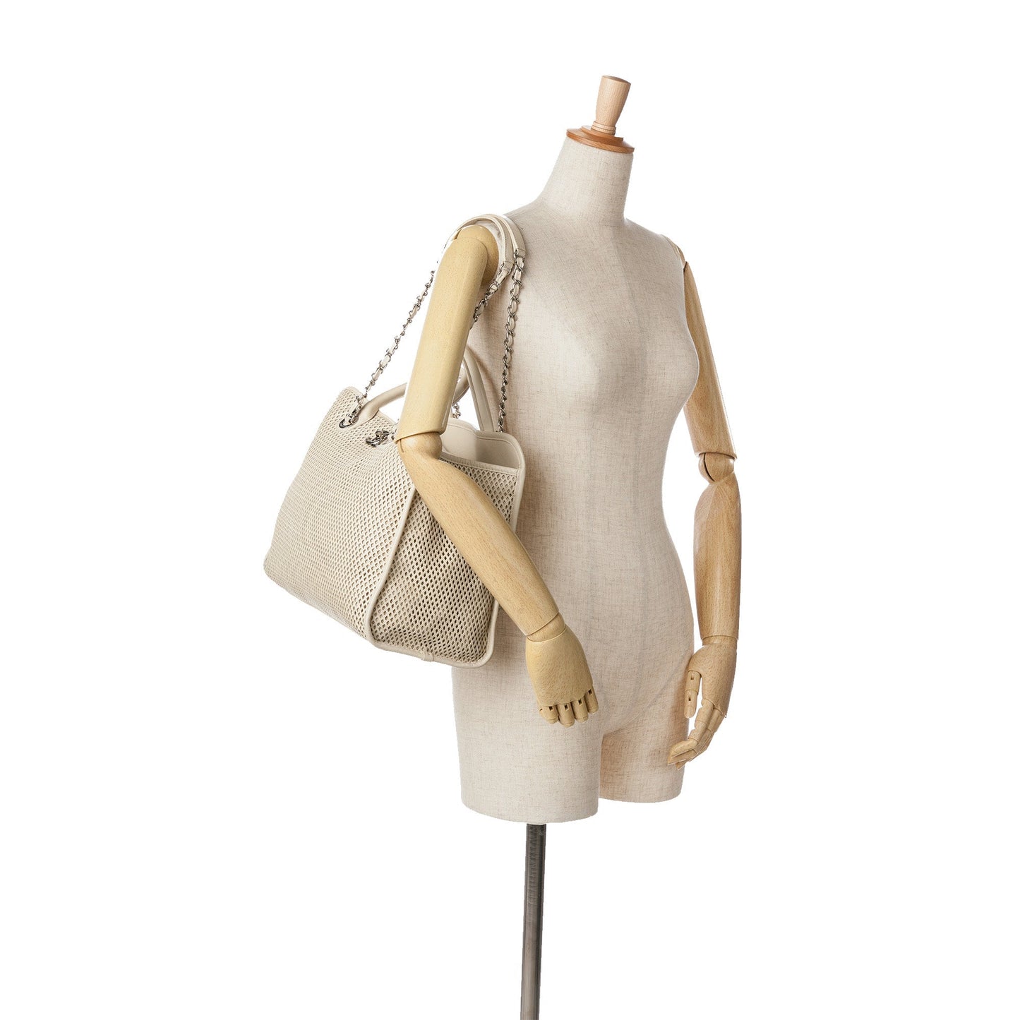 Beige Chanel Calfskin Up In The Air Satchel