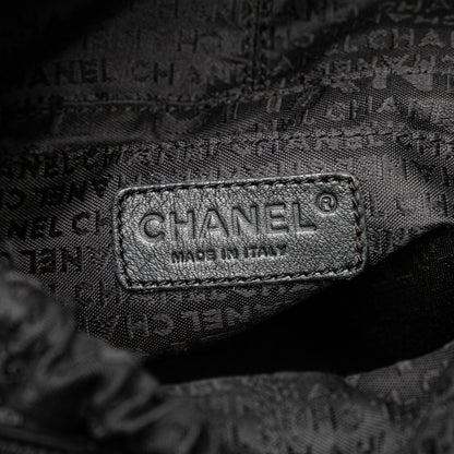 Black Chanel Calfskin Square Stitch Bucket Bag