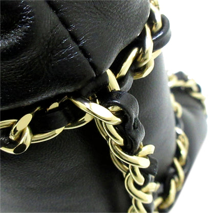 Black Chanel CC Chain Lambskin Leather Bucket Bag