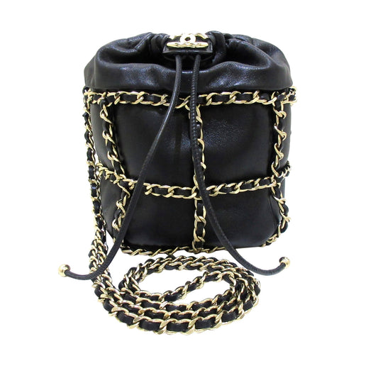 Chanel Sac CC Chain Lambskin Leather Bucket Bag