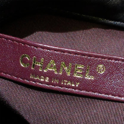 Black Chanel CC Chain Lambskin Leather Bucket Bag
