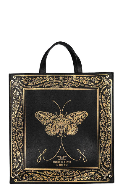 GUCCI Butterfly Convertible Soft Open Tote Black