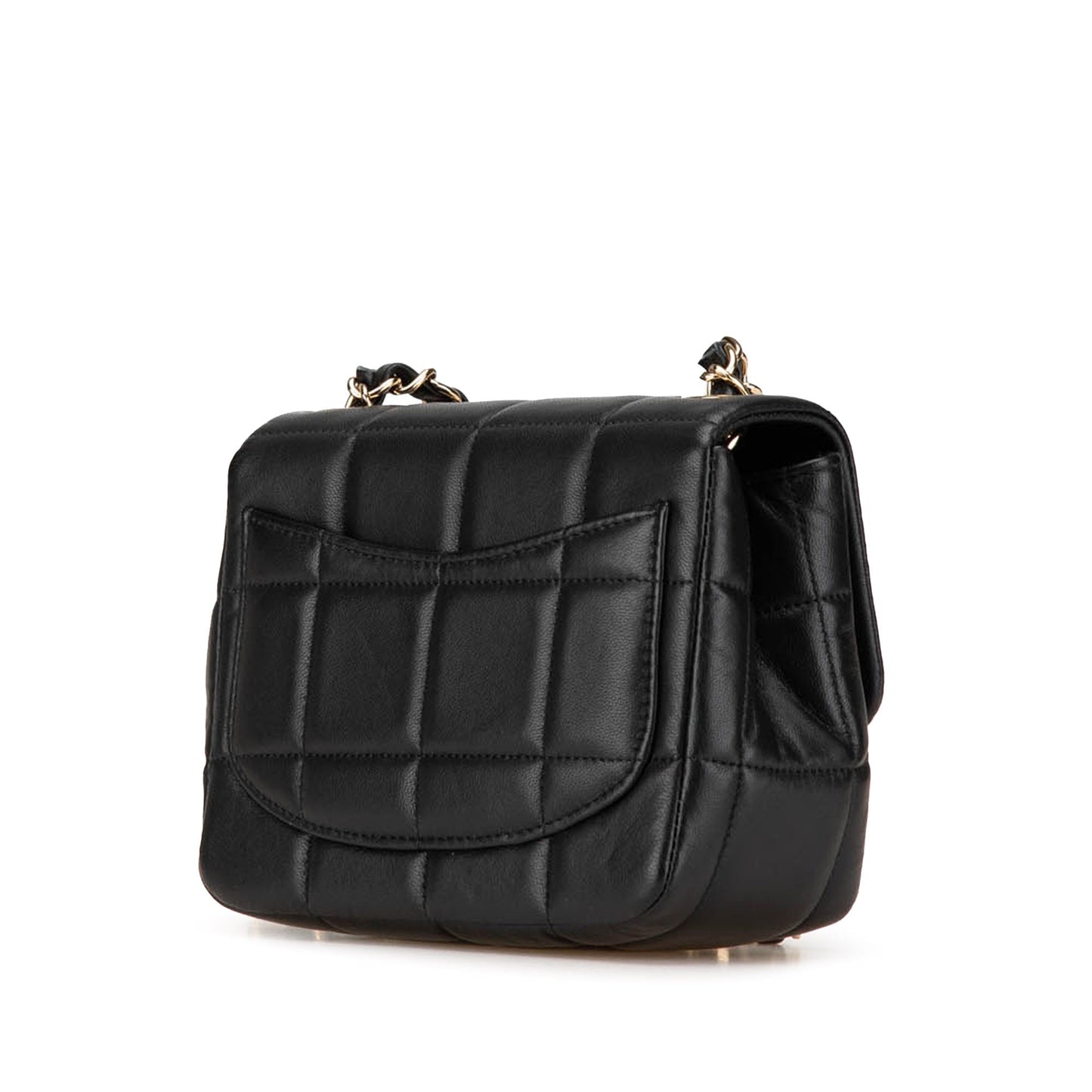 Black Chanel Mini Square Lambskin Resin Crystal Monacoco Flap Crossbody Bag