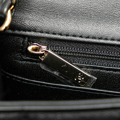 Black Chanel Mini Square Lambskin Resin Crystal Monacoco Flap Crossbody Bag