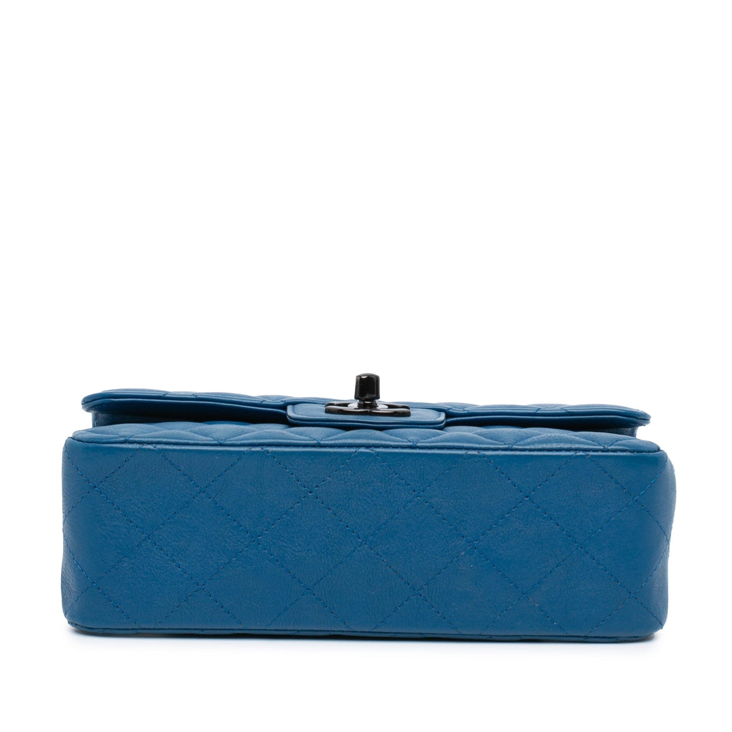 Blue Chanel Mini Rectangular Classic Lambskin Single Flap Crossbody Bag