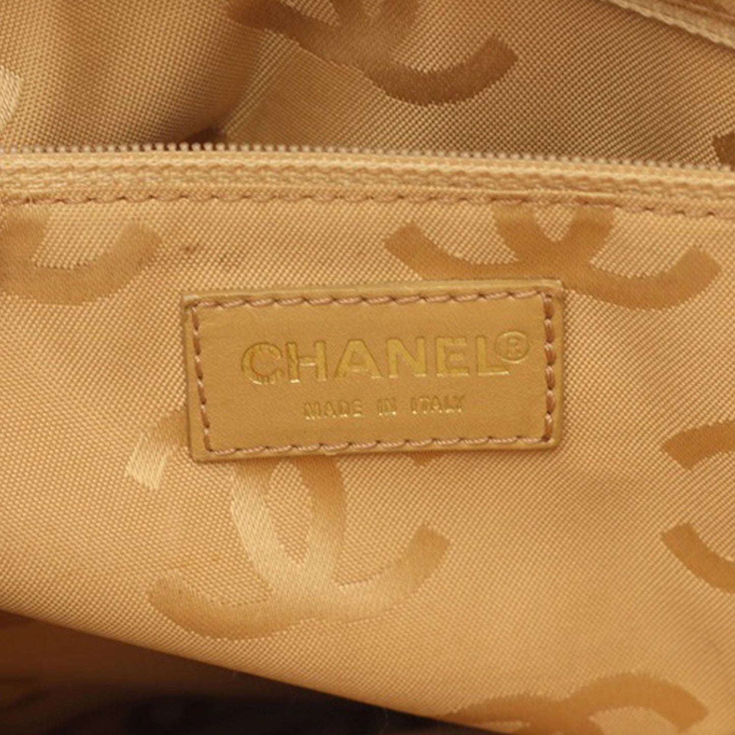 Beige Chanel CC Wild Stitch Handbag