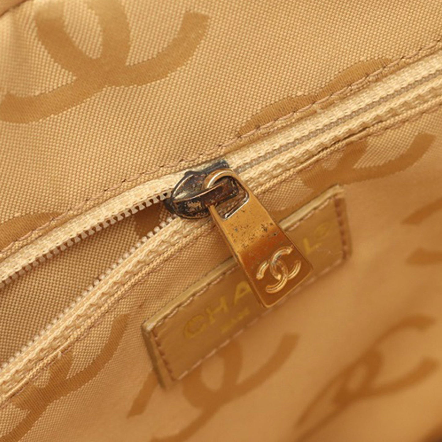 Beige Chanel CC Wild Stitch Handbag