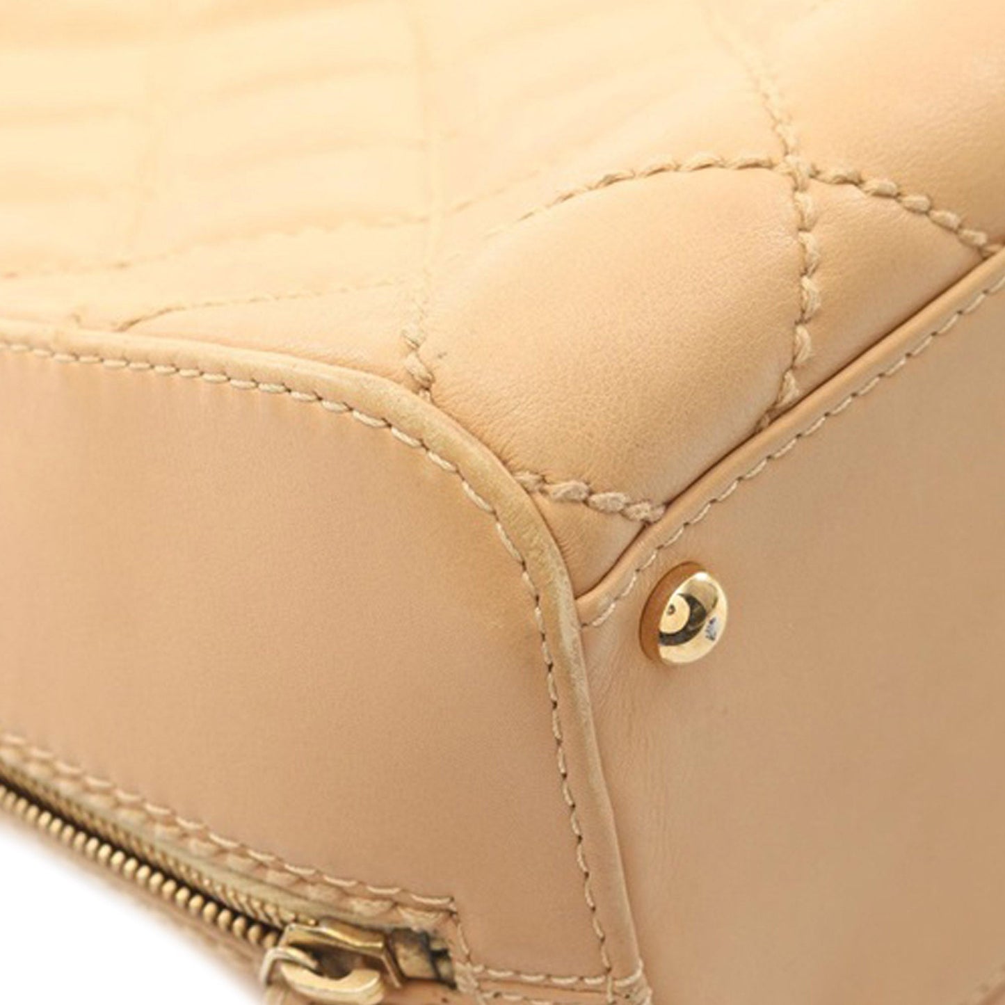 Beige Chanel CC Wild Stitch Handbag