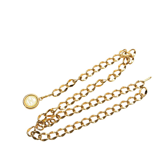 Gold Chanel Gold Plated CC Medallion Chain Belt