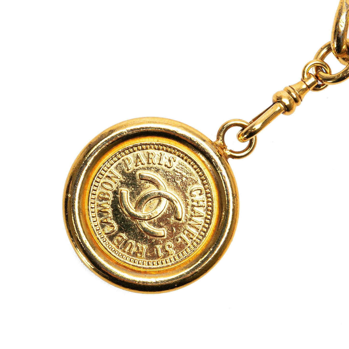Gold Chanel Gold Plated CC Medallion Chain Belt