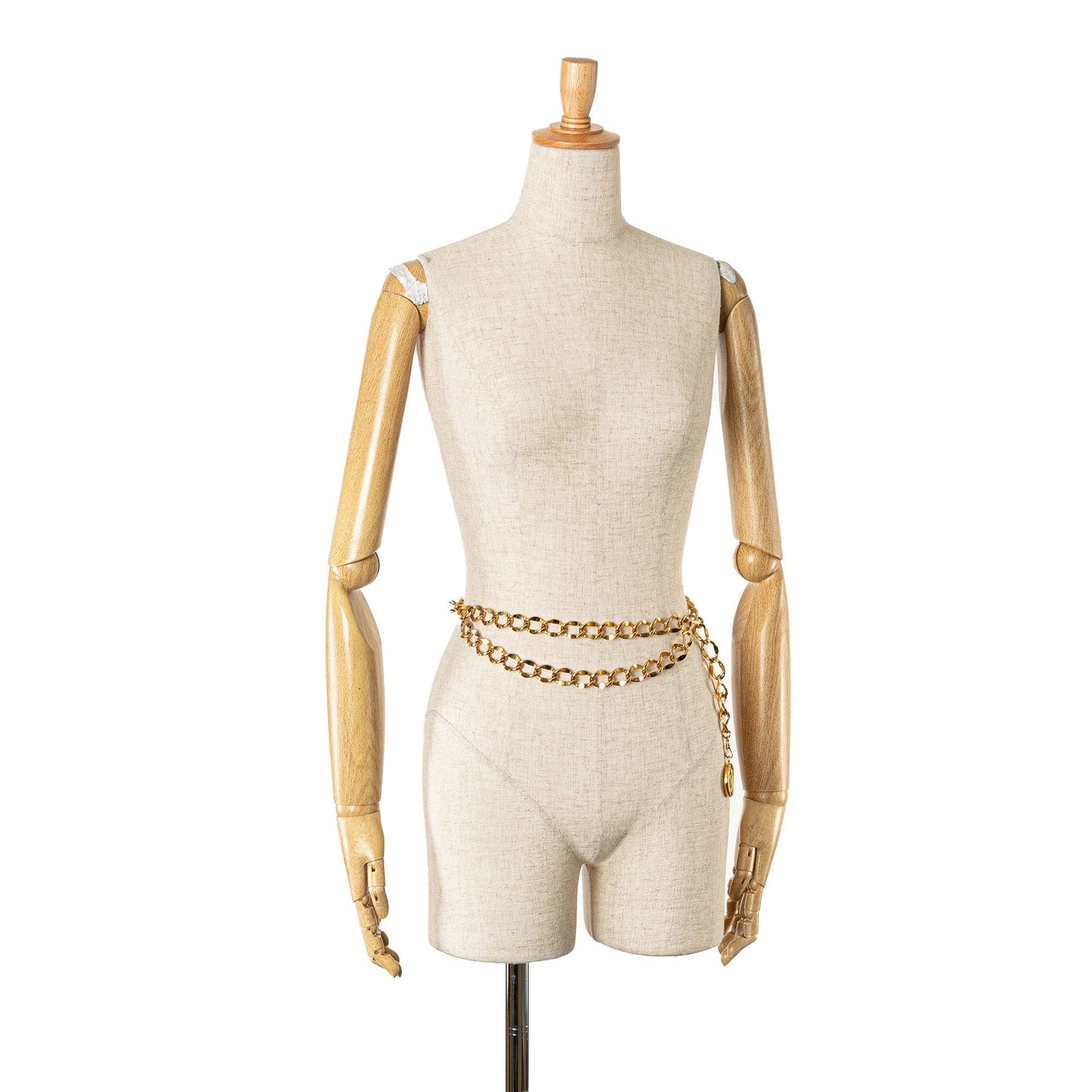 Gold Chanel Gold Plated CC Medallion Chain Belt