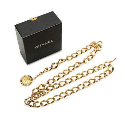 Gold Chanel Gold Plated CC Medallion Chain Belt