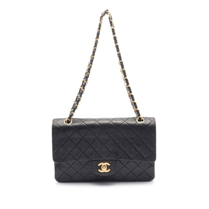 Black Chanel Medium Classic Lambskin Double Flap Shoulder Bag