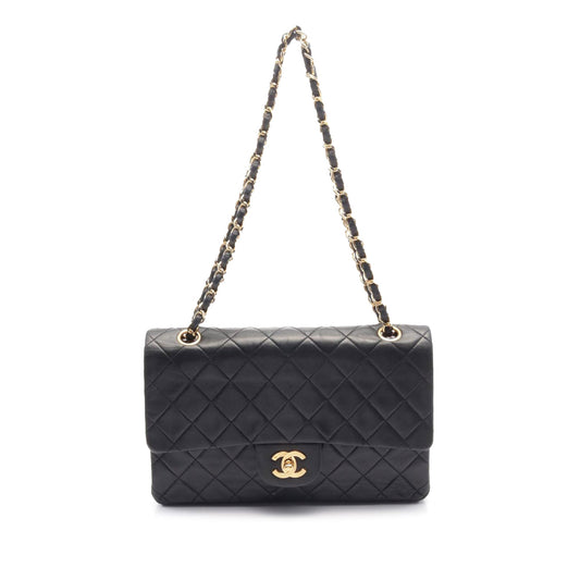 Black Chanel Medium Classic Lambskin Double Flap Shoulder Bag