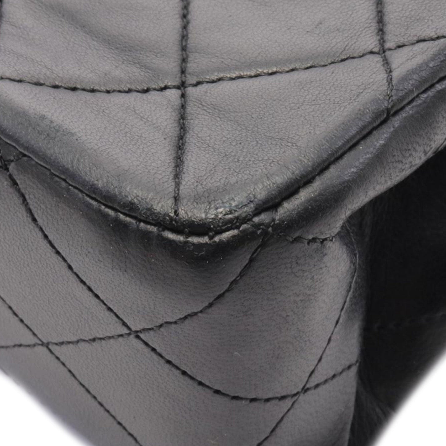 Black Chanel Medium Classic Lambskin Double Flap Shoulder Bag