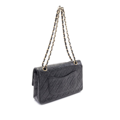 Black Chanel Medium Classic Lambskin Double Flap Shoulder Bag