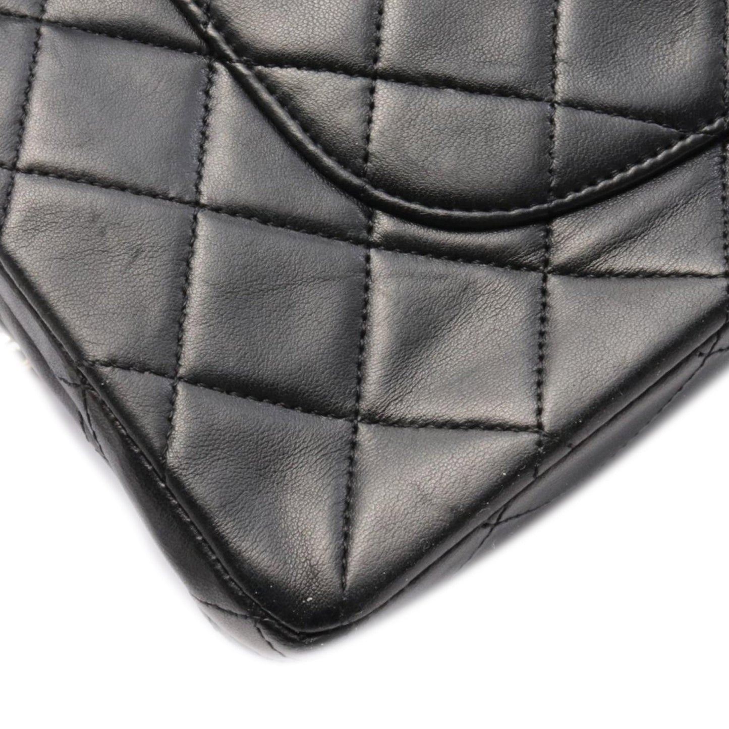 Black Chanel Medium Classic Lambskin Double Flap Shoulder Bag