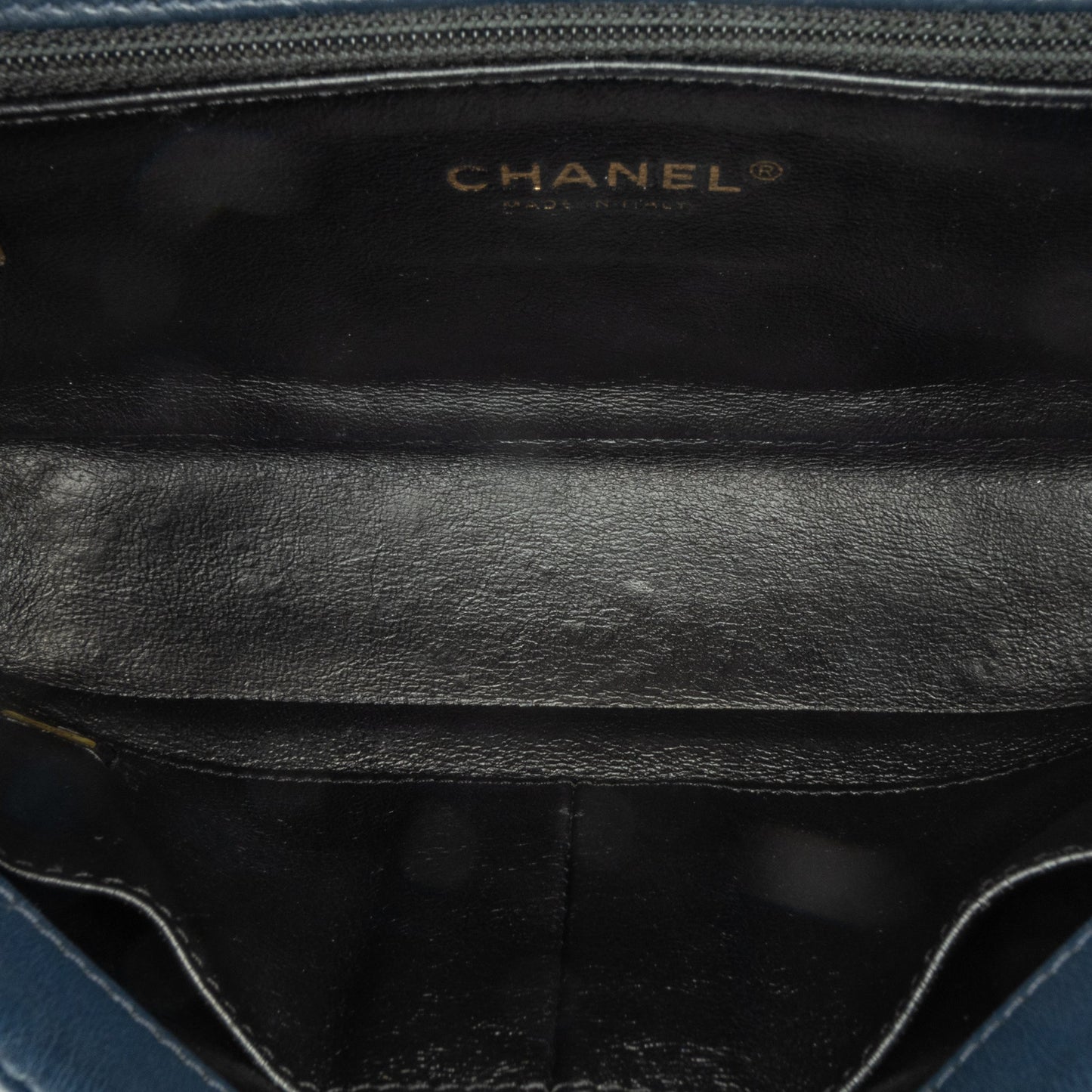 Blue Chanel Small Bicolor Caviar CC Filigree Flap Crossbody Bag