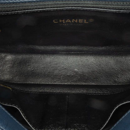 Blue Chanel Small Bicolor Caviar CC Filigree Flap Crossbody Bag