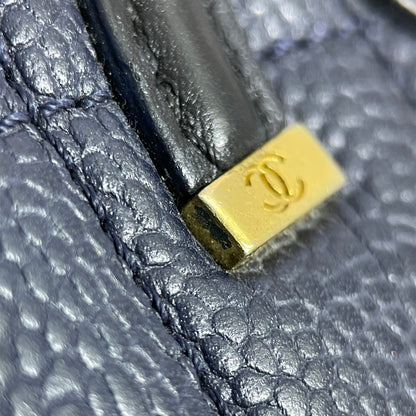 Blue Chanel Small Bicolor Caviar CC Filigree Flap Crossbody Bag