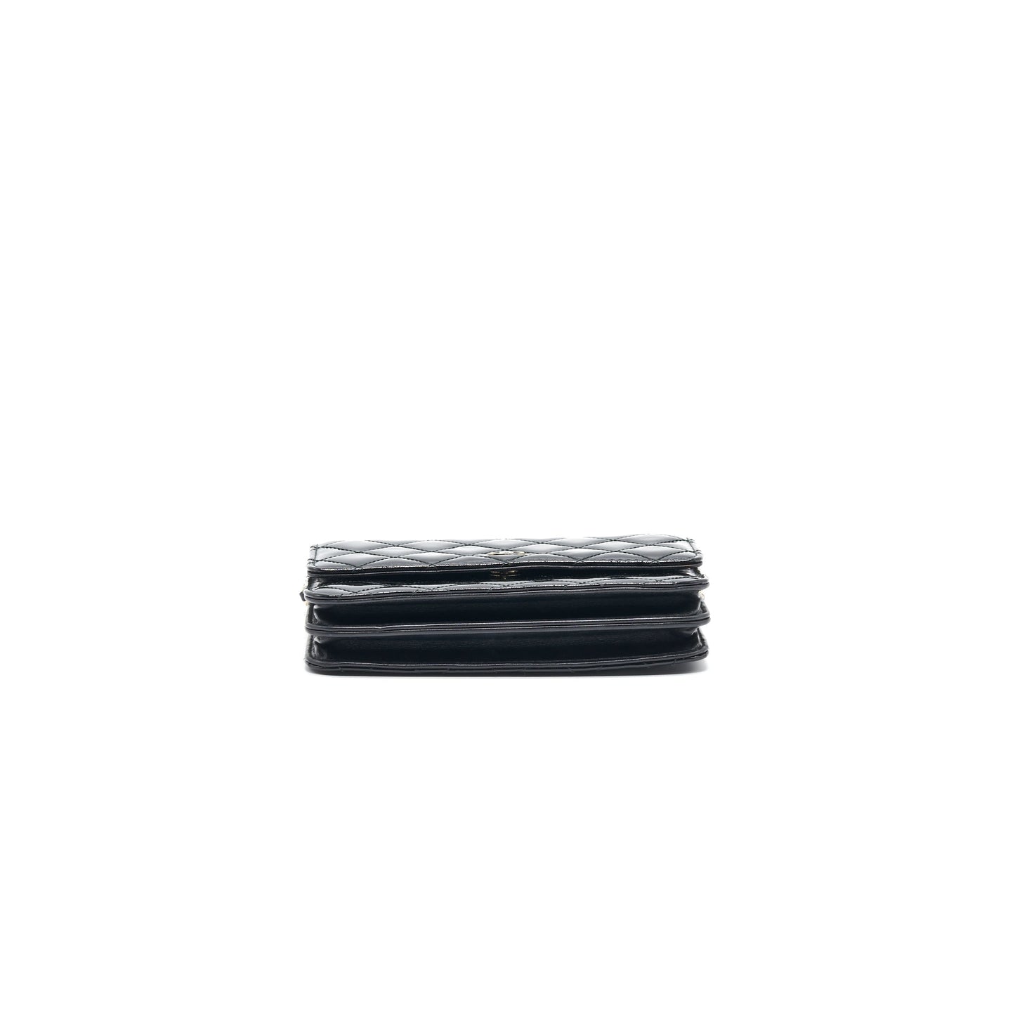 Chanel Square Wallet on Chain Patent Leather Black GHW