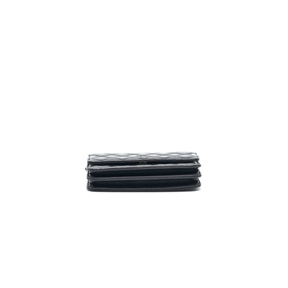 Chanel Square Wallet on Chain Patent Leather Black GHW