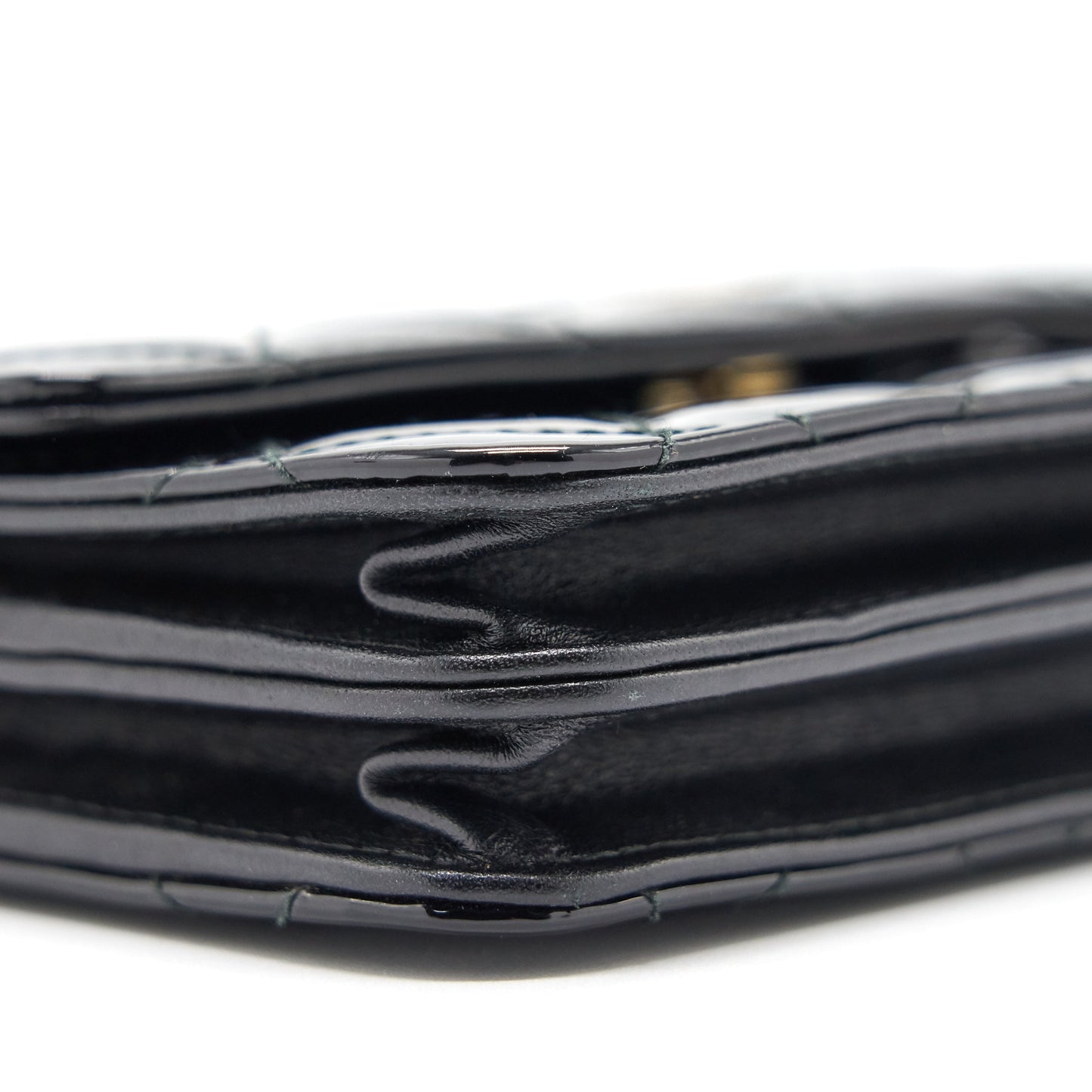Chanel Square Wallet on Chain Patent Leather Black GHW