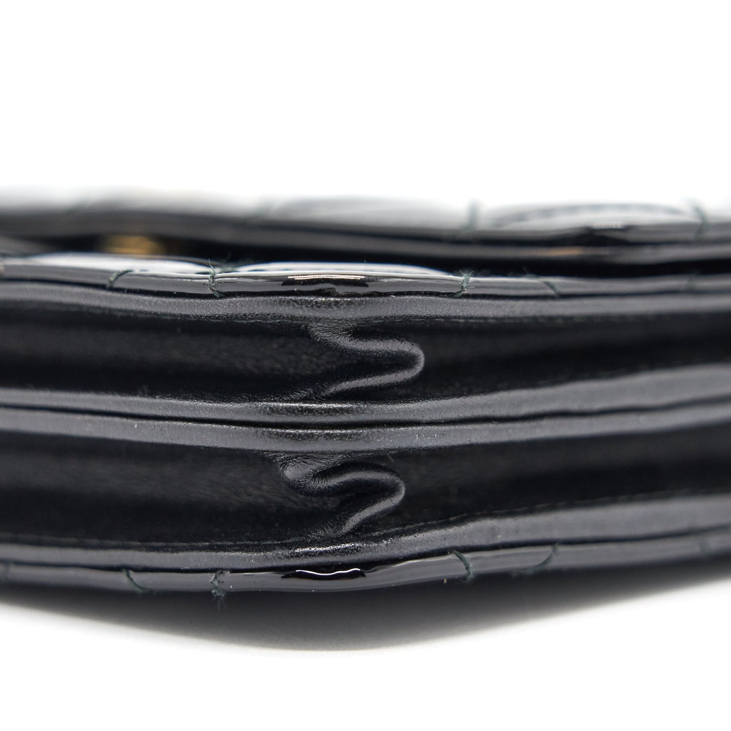 Chanel Square Wallet on Chain Patent Leather Black GHW