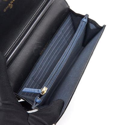 Chanel Square Wallet on Chain Patent Leather Black GHW